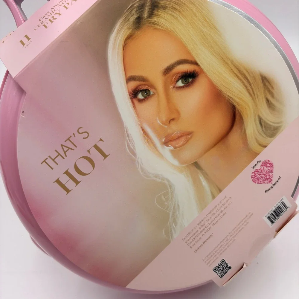 Paris Hilton 11 Inch Cast Aluminum Ceramic Nonstick Fry Pan Blush Pink